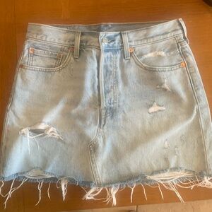 Sale: Levi Strauss Jean Mini Skirt, Button Down. Worn once. Bought in Amsterdam.